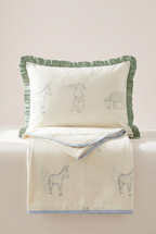 Meadow Nursery Pillow Cover - Blue