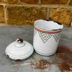 A Set of Four Vintage French Enamel Kitchen Storage Containers