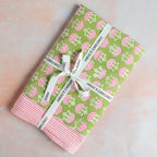 NEW FAN YEABRIDGE GREEN hand block printed tablecloth