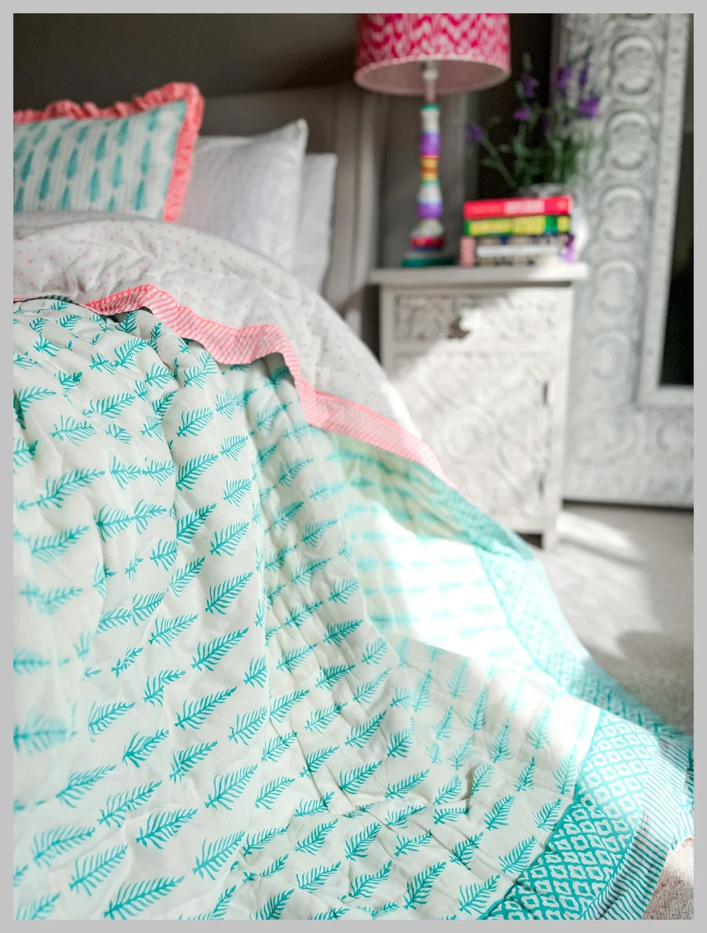 BLOCK PRINT HEIRLOOM QUILT | RAHEL - King Size