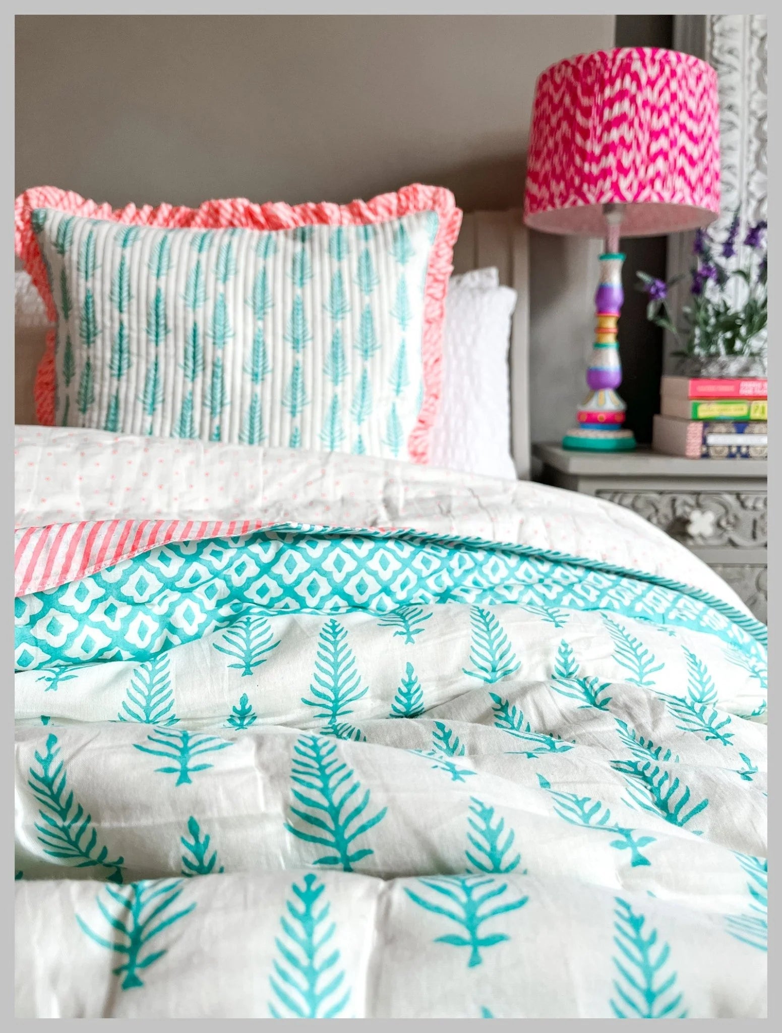 BLOCK PRINT HEIRLOOM QUILT | RAHEL - King Size