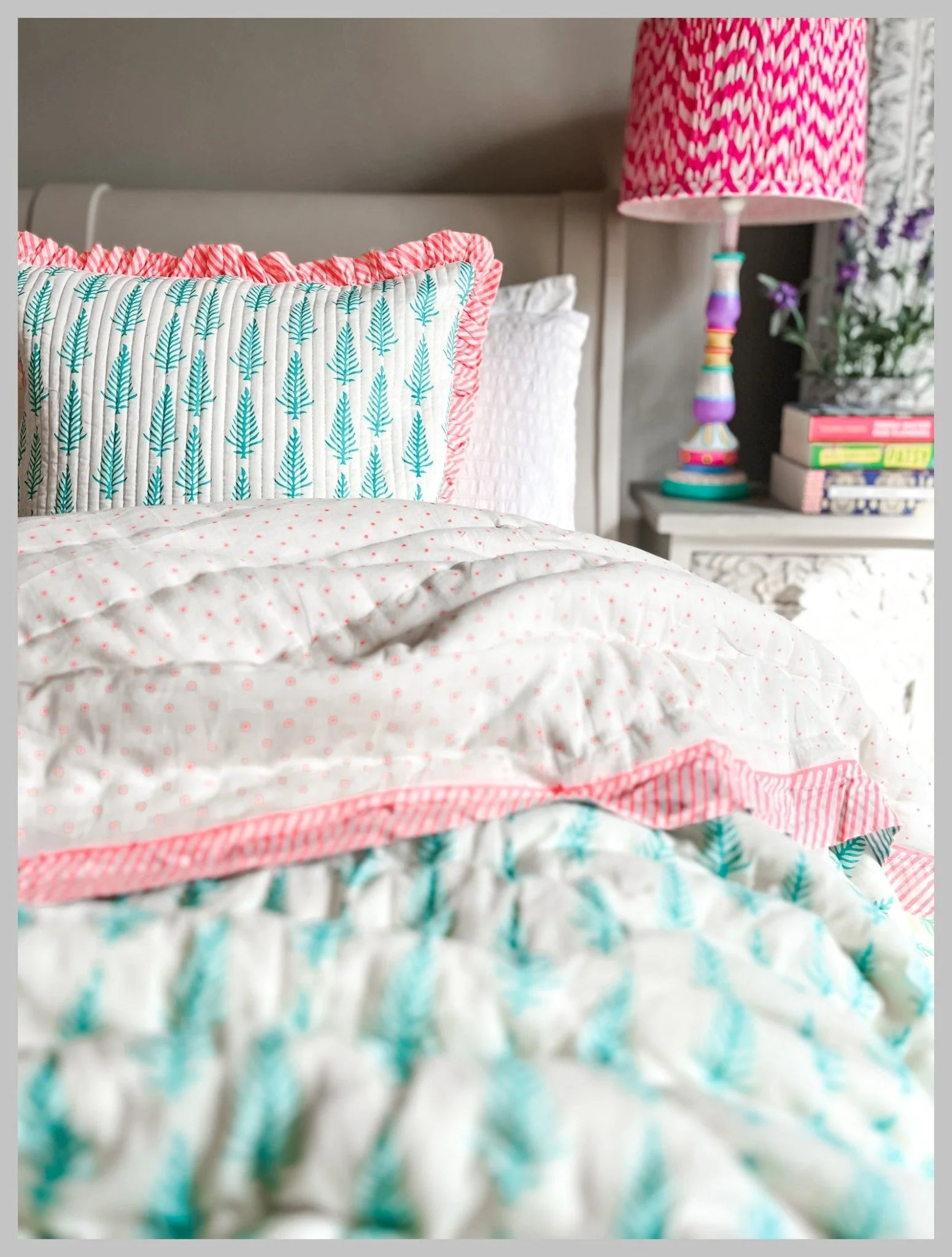 BLOCK PRINT HEIRLOOM QUILT | RAHEL - King Size