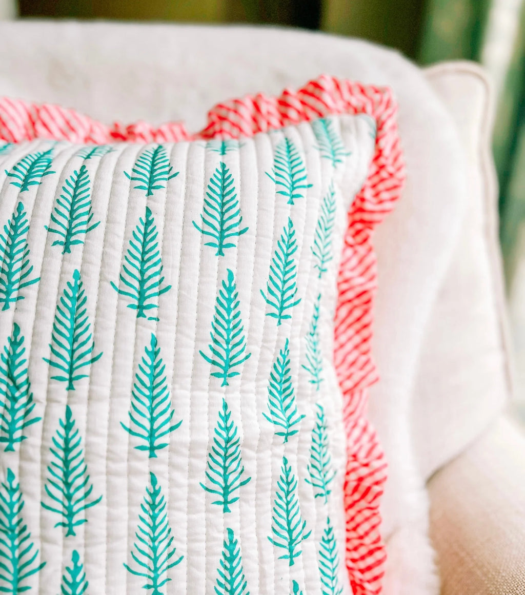 QUILTED RUFFLE CUSHION | RAHEL