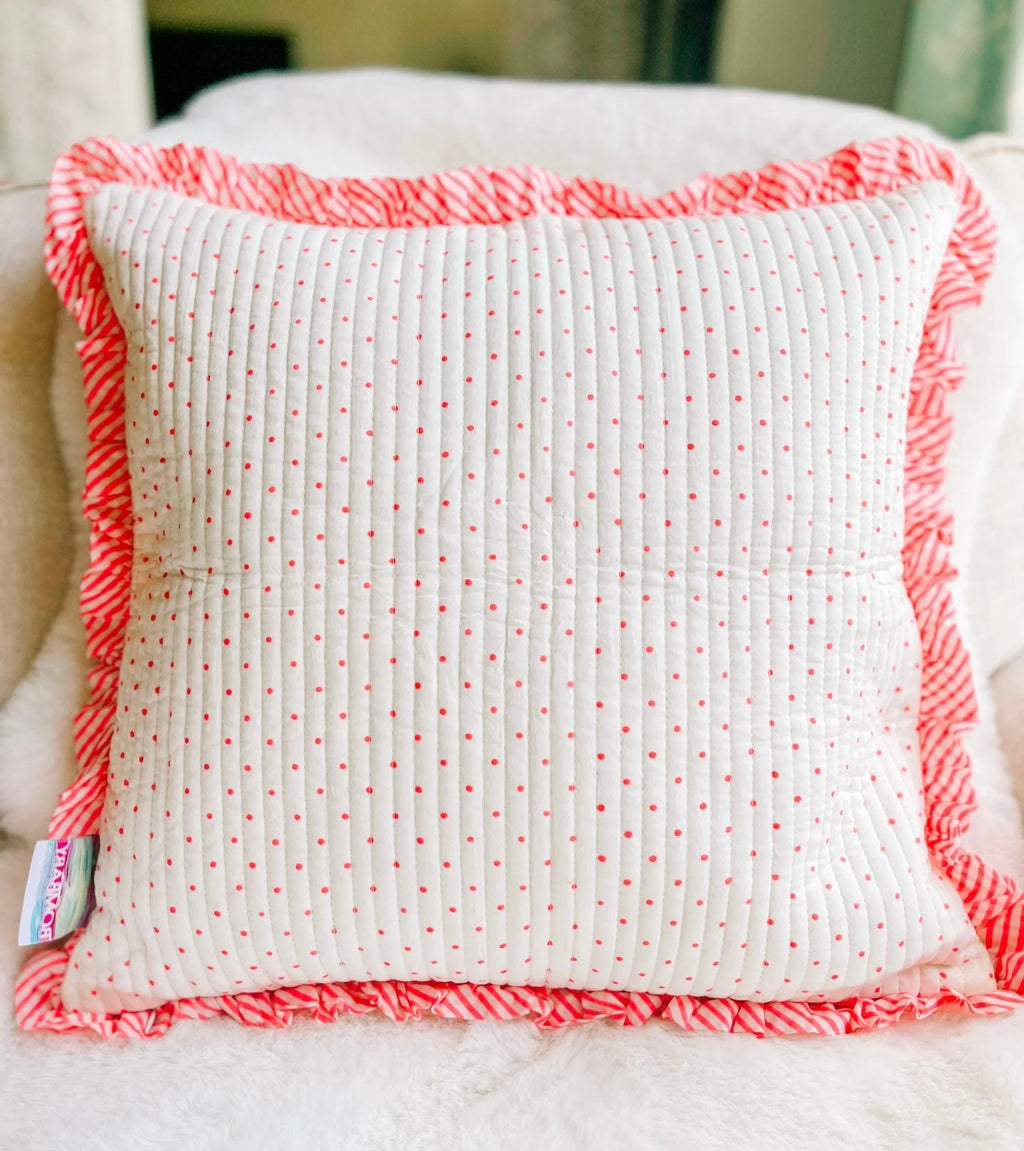 QUILTED RUFFLE CUSHION | RAHEL