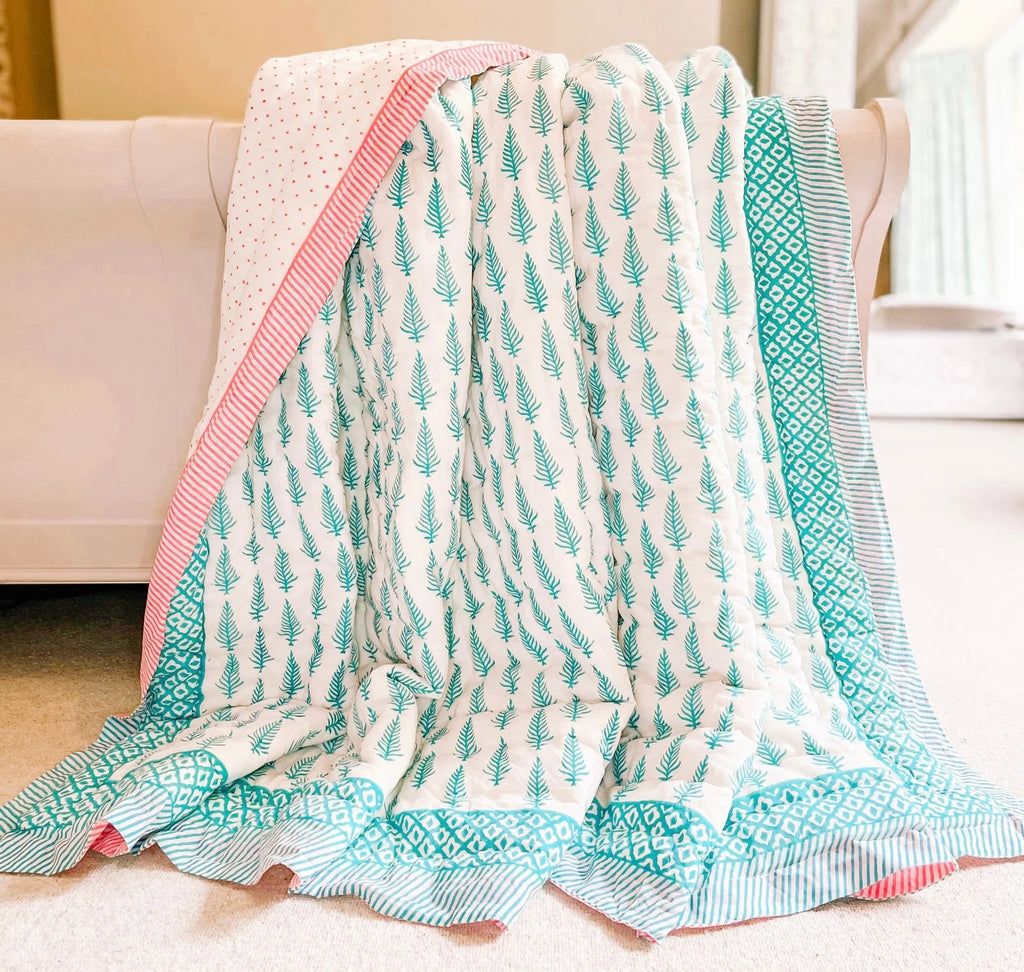 BLOCK PRINT HEIRLOOM QUILT | RAHEL - King Size