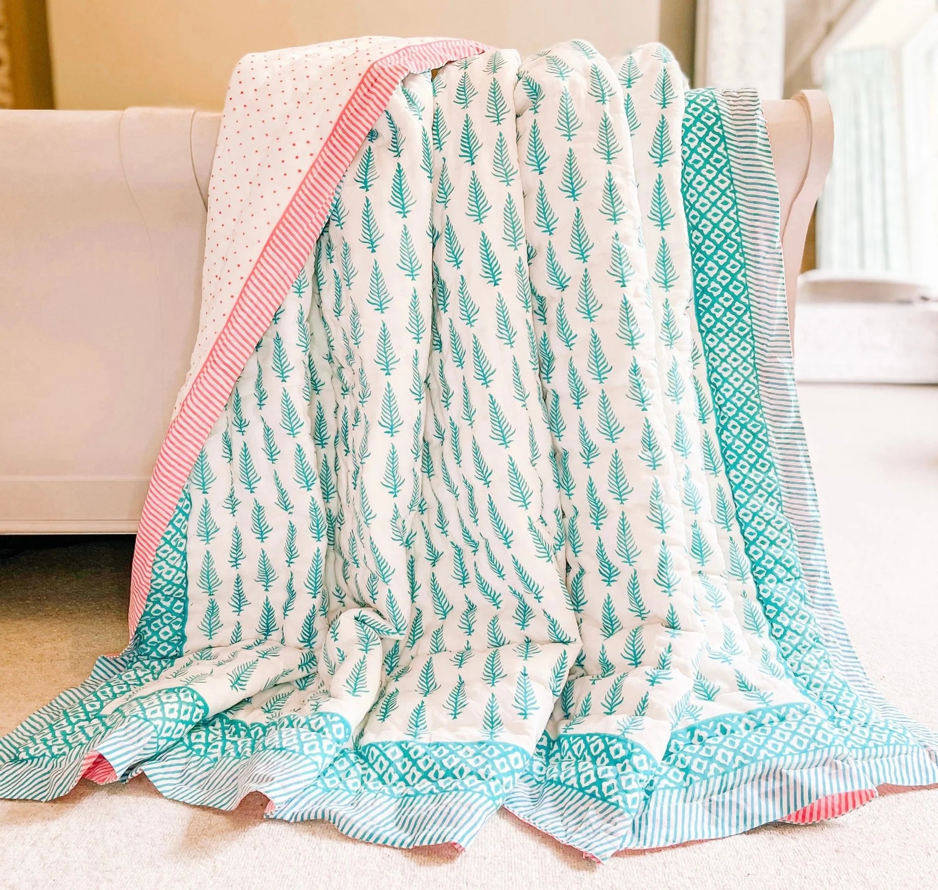 BLOCK PRINT HEIRLOOM QUILT | RAHEL - King Size