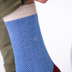 Blue and Burgundy Herringbone Socks