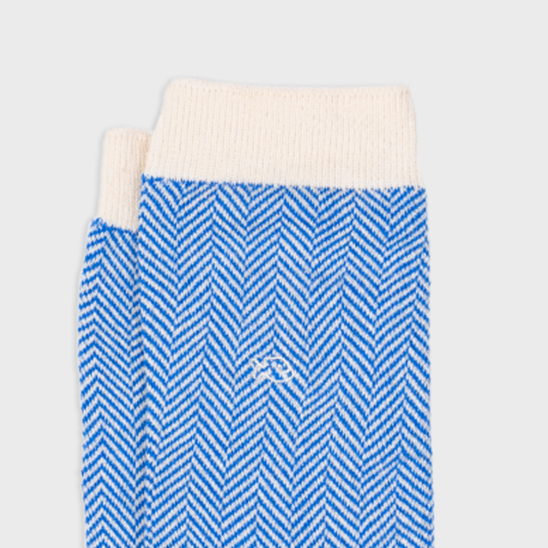 Blue and Burgundy Herringbone Socks