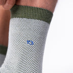 Green and Blue Herringbone Socks