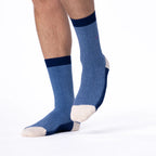 Blue and Ecru Herringbone Socks