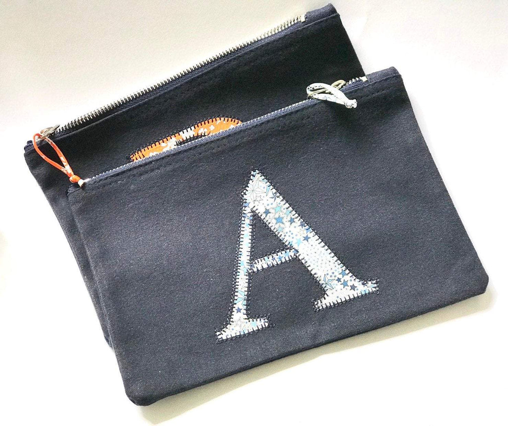 Ready to post Liberty of London personalised zip blue bag