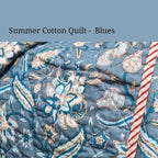 Summer Cotton Quilt - Assorted design with Striped Edging | 2 Sizes