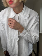 VINTAGE cotton Peter Pan button front shirt