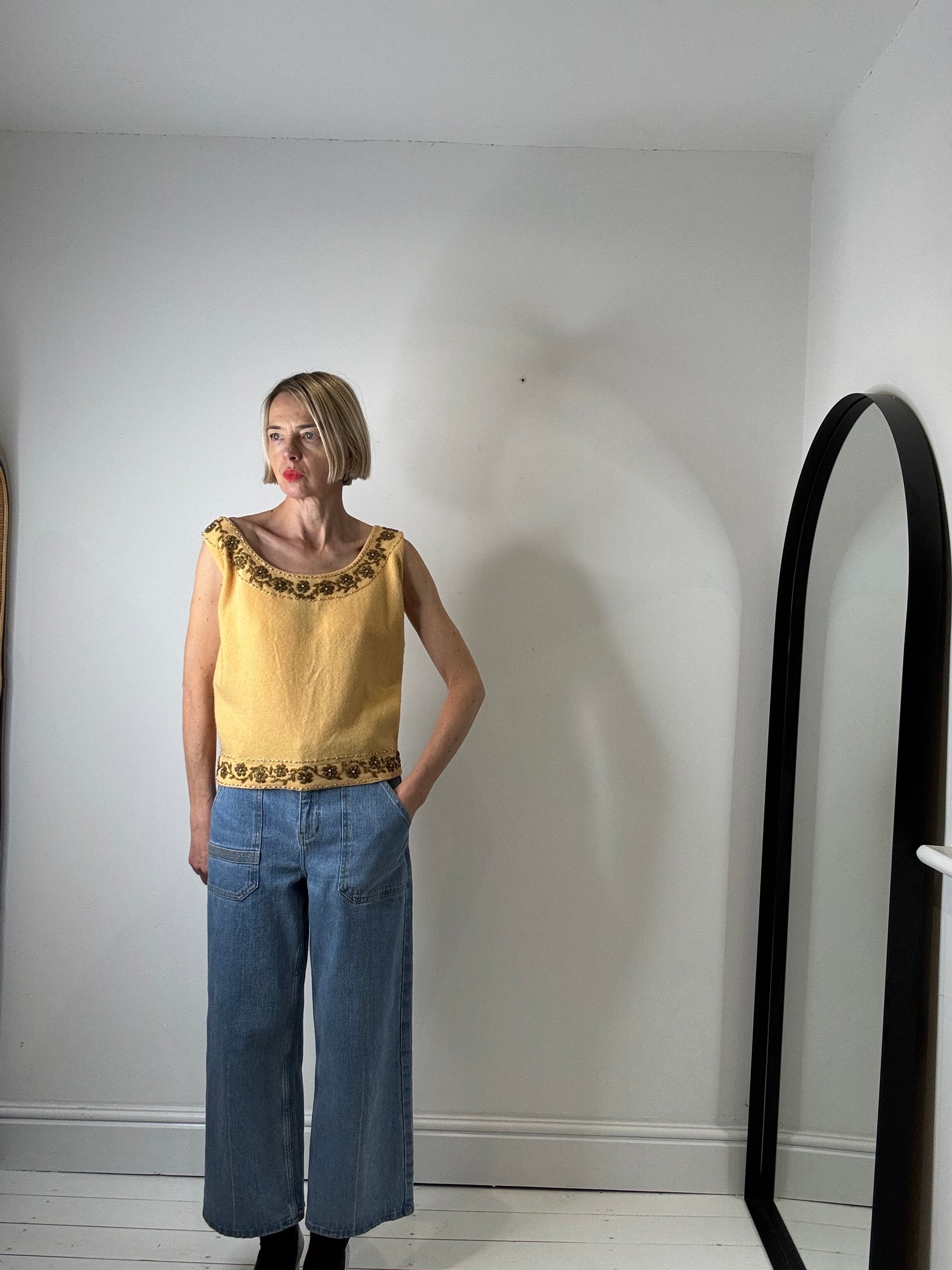 VINTAGE beaded knit top