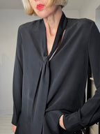 Tie neck silk blouse