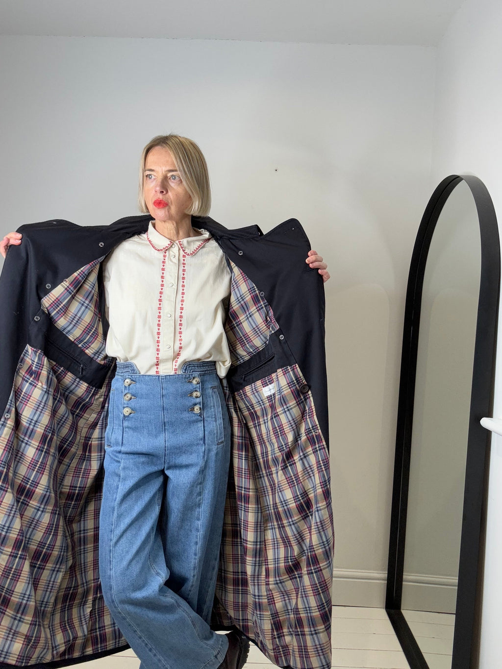 GEORGE ARTHUR DUNN check lined trench