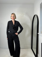 Tie neck silk blouse