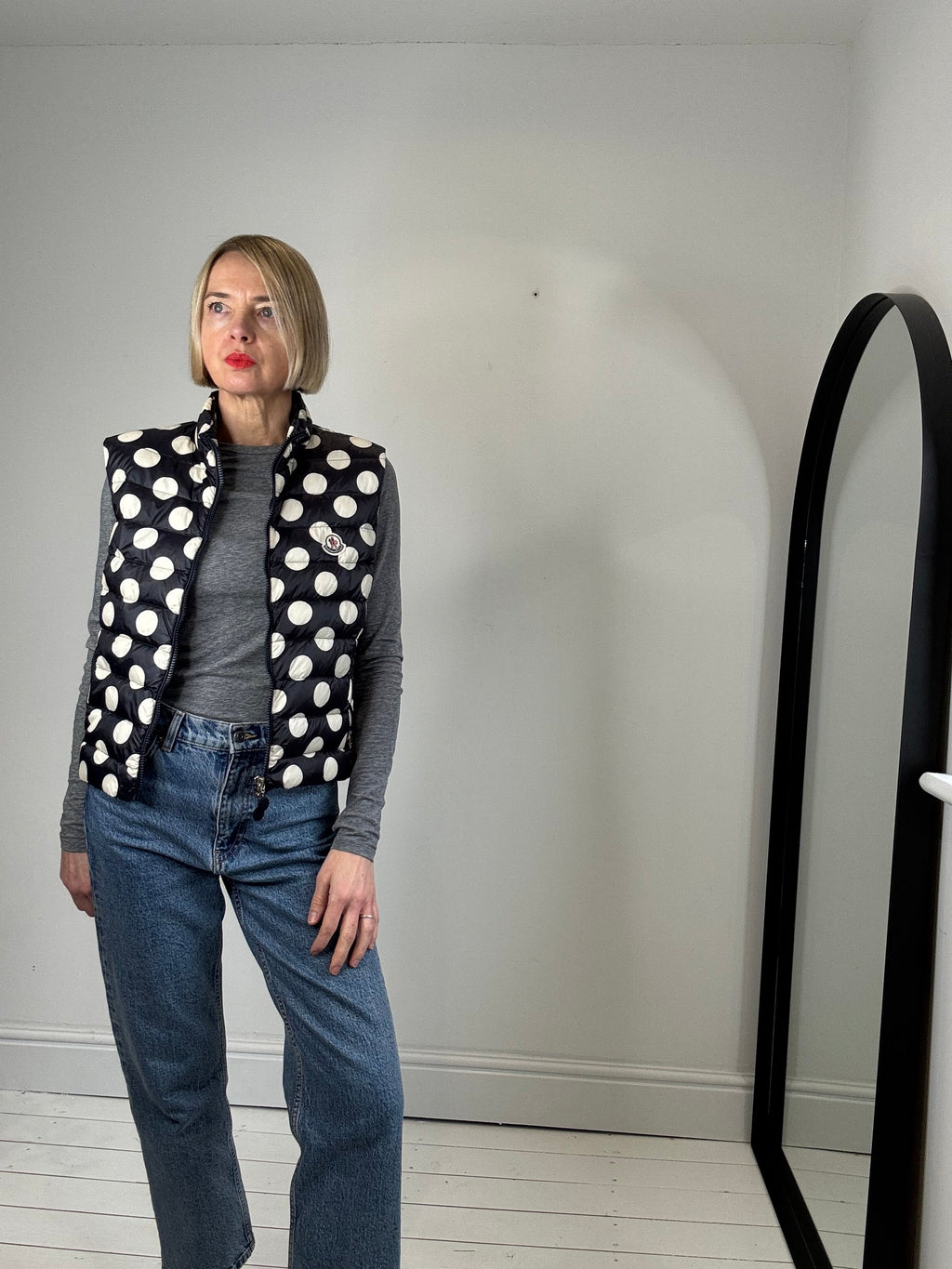 MONCLER real down padded zip front gilet