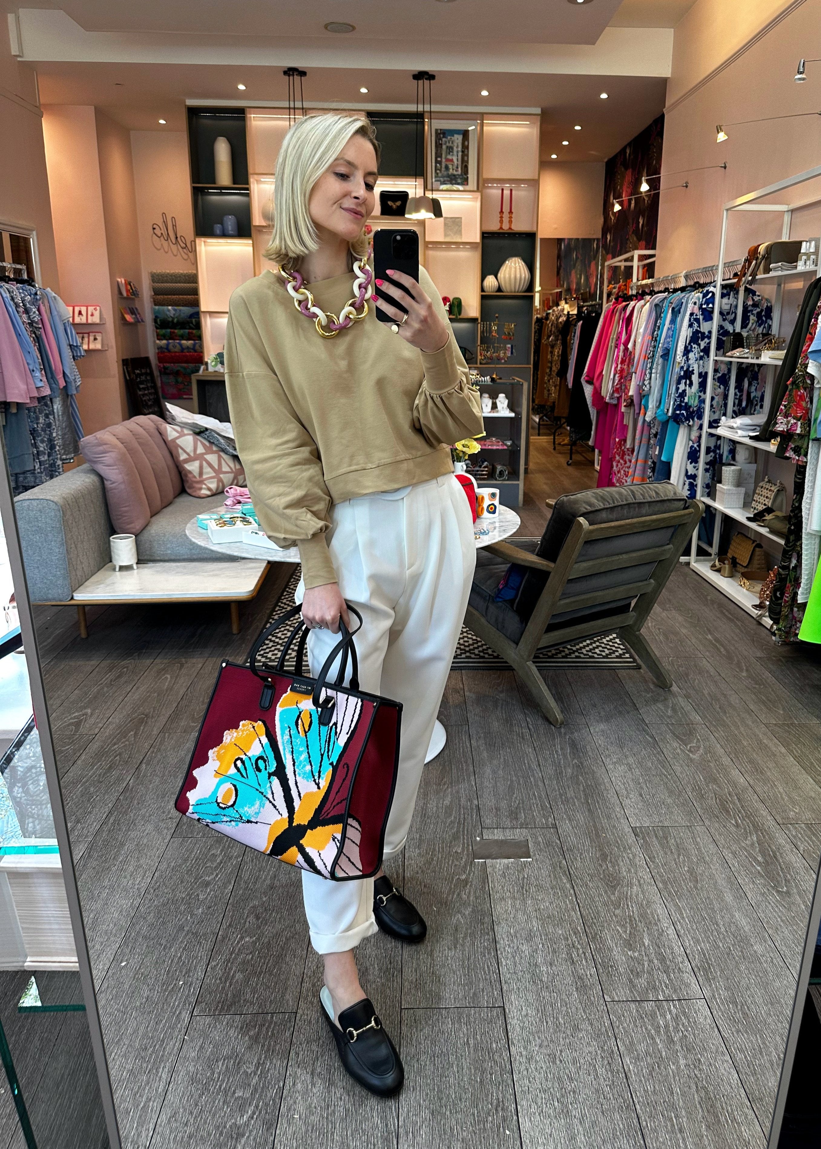 GAIA statement sleeve top, camel (SALE)