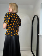 VINTAGE polka dot peplum blouse