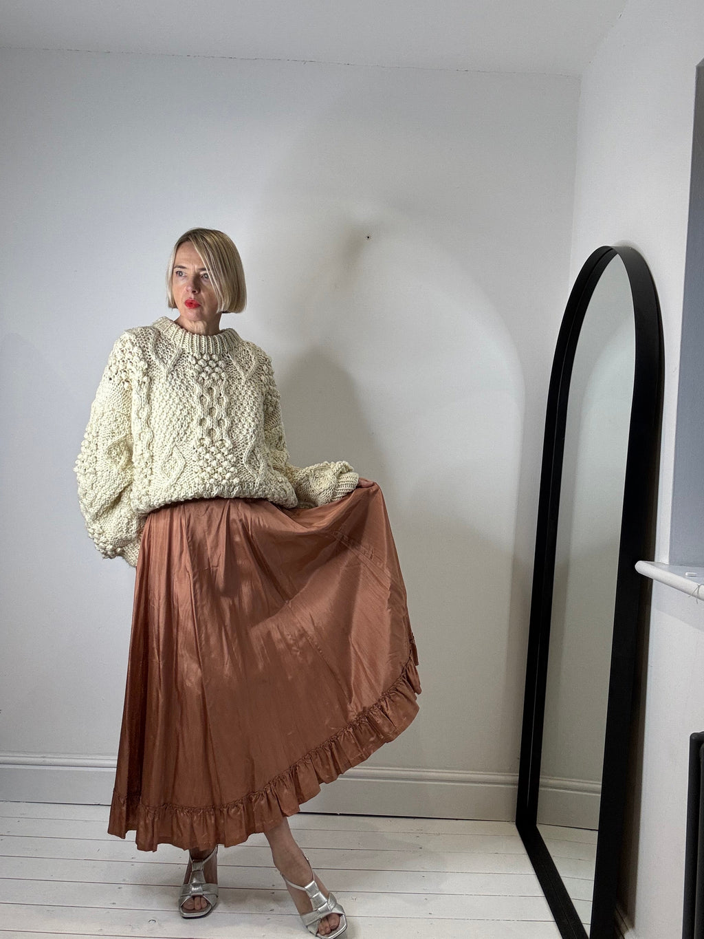 VINTAGE handmade lingerie style skirt