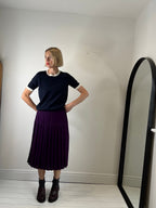 Contrast trim knitted tee