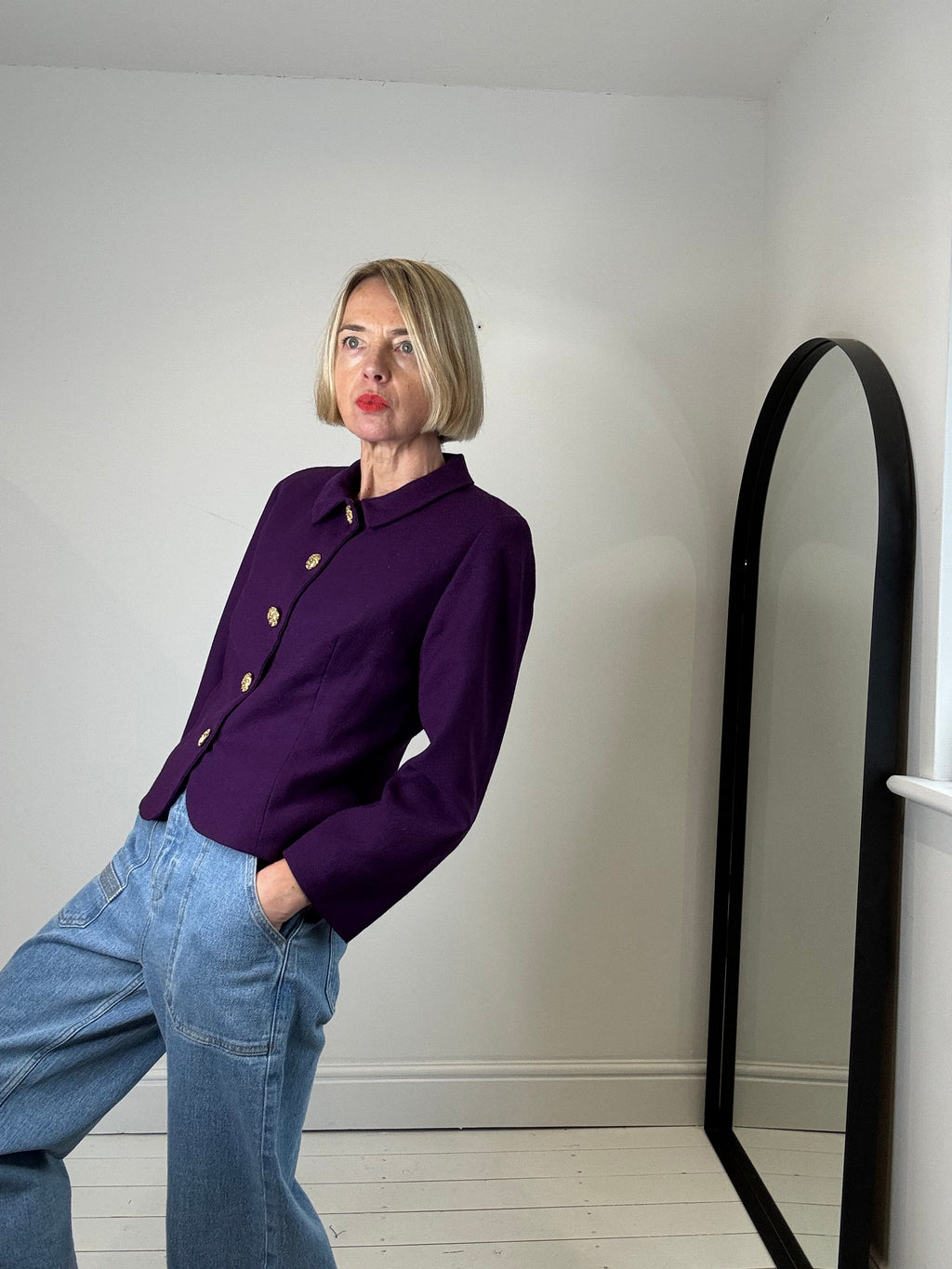 VINTAGE wool crepe jacket