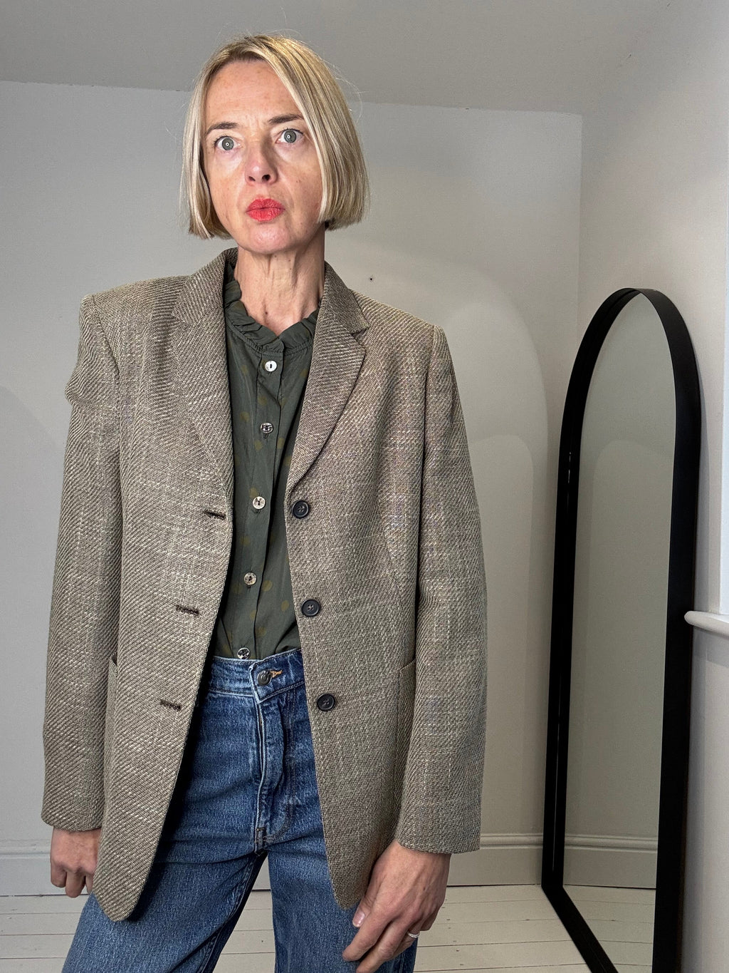 VINTAGE JAEGER wool, silk rayon blazer