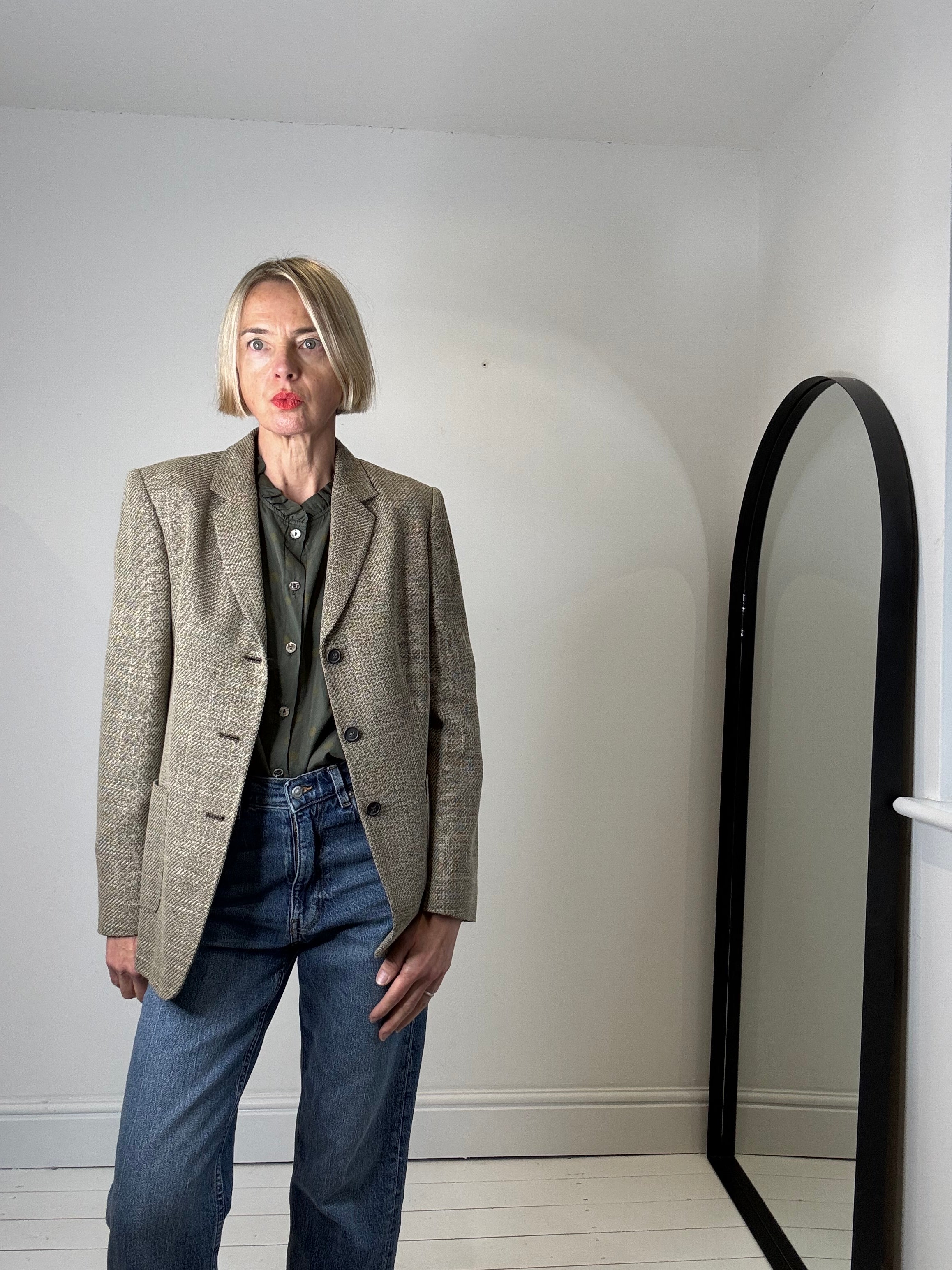 VINTAGE JAEGER wool, silk rayon blazer