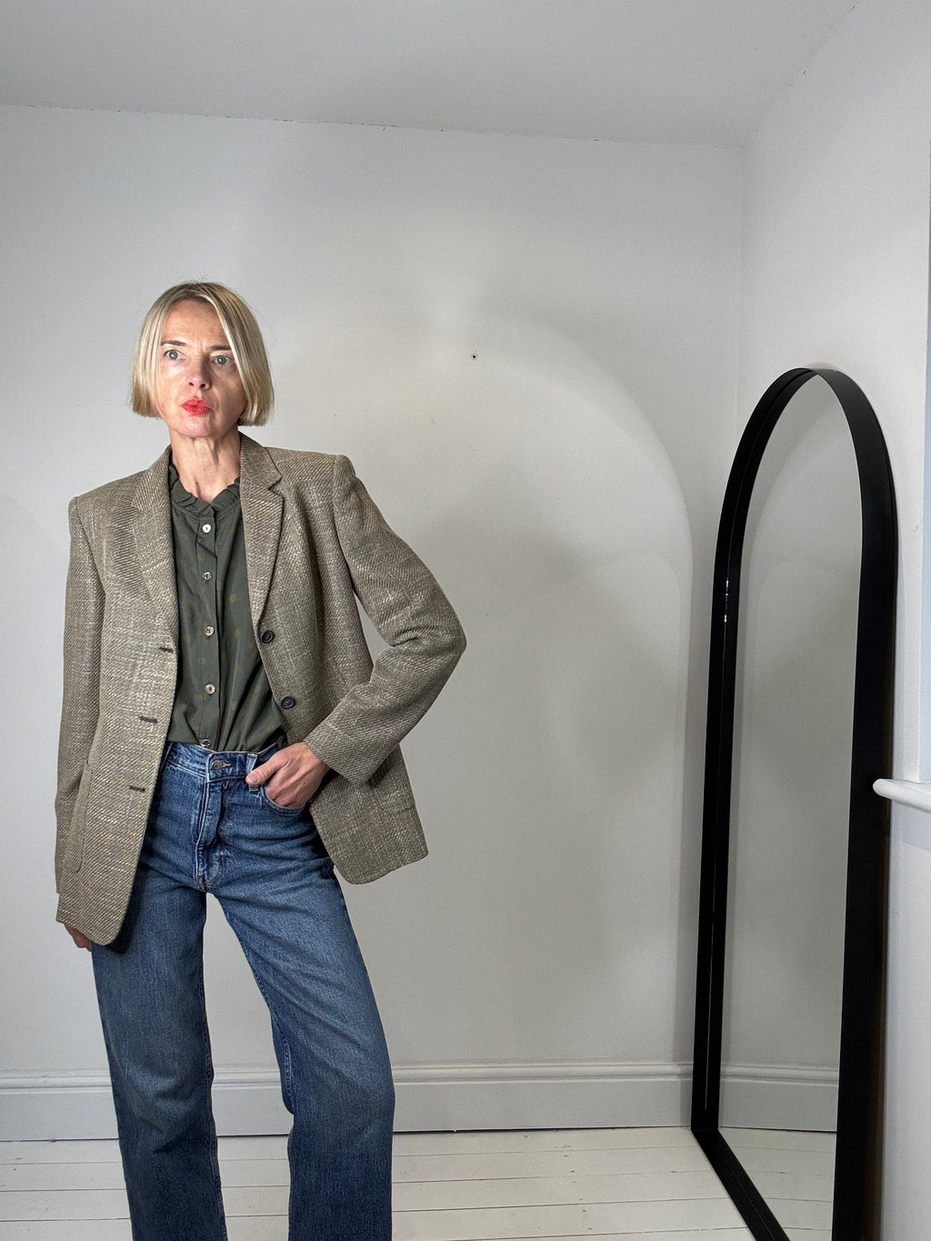 VINTAGE JAEGER wool, silk rayon blazer