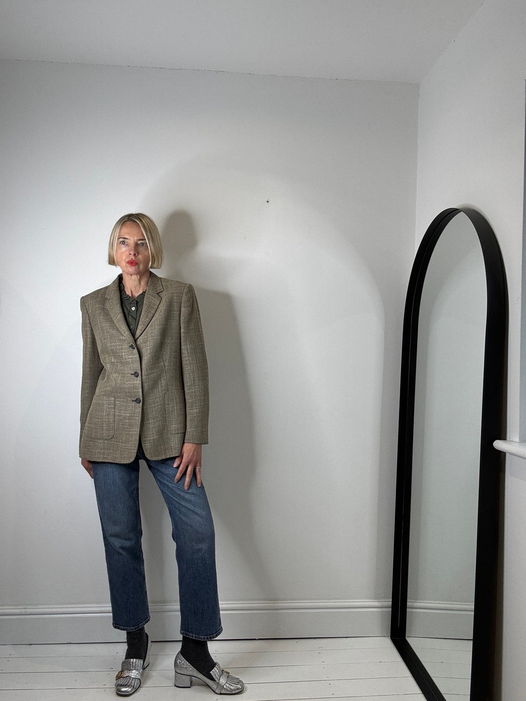 VINTAGE JAEGER wool, silk rayon blazer