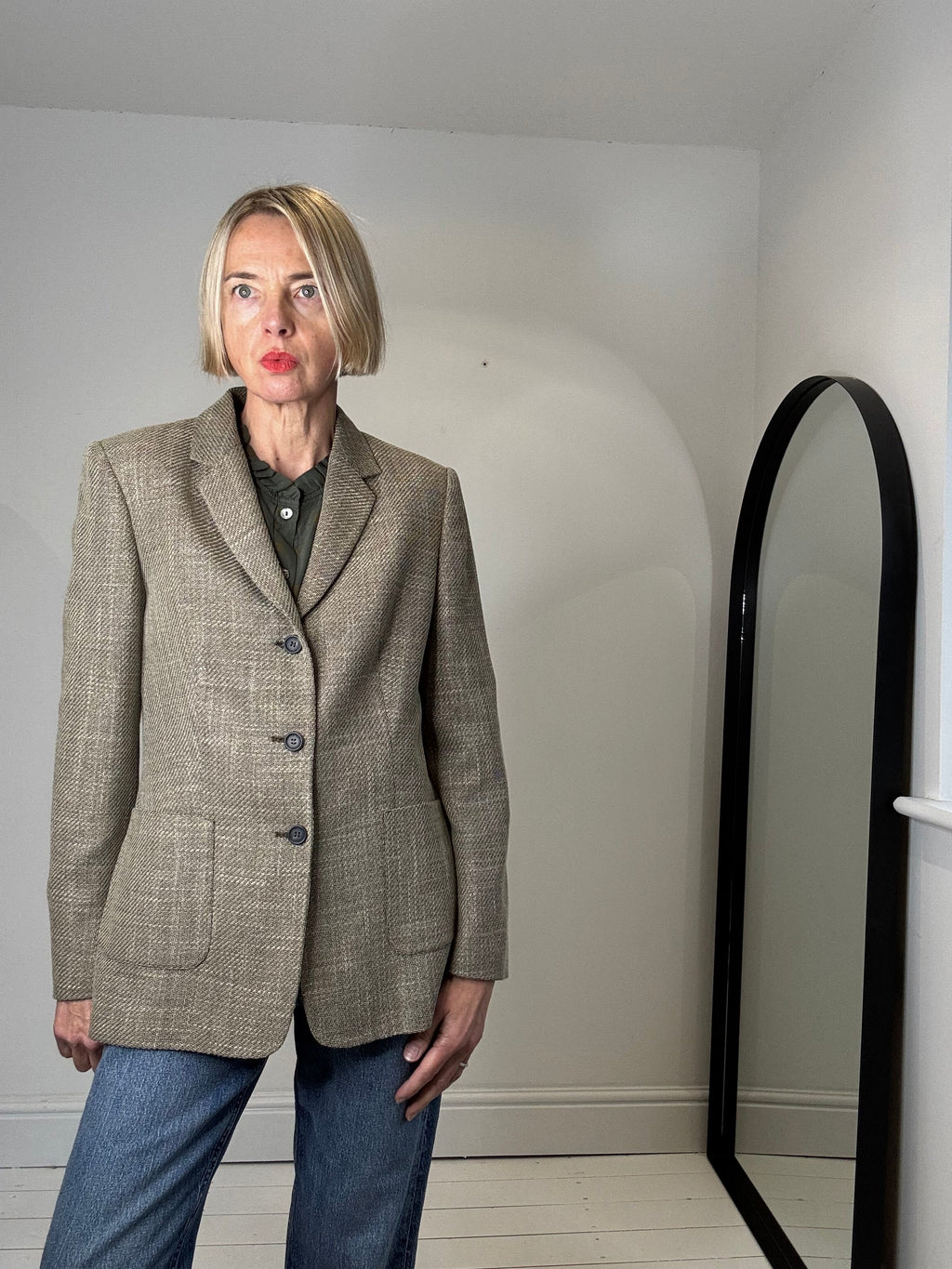 VINTAGE JAEGER wool, silk rayon blazer