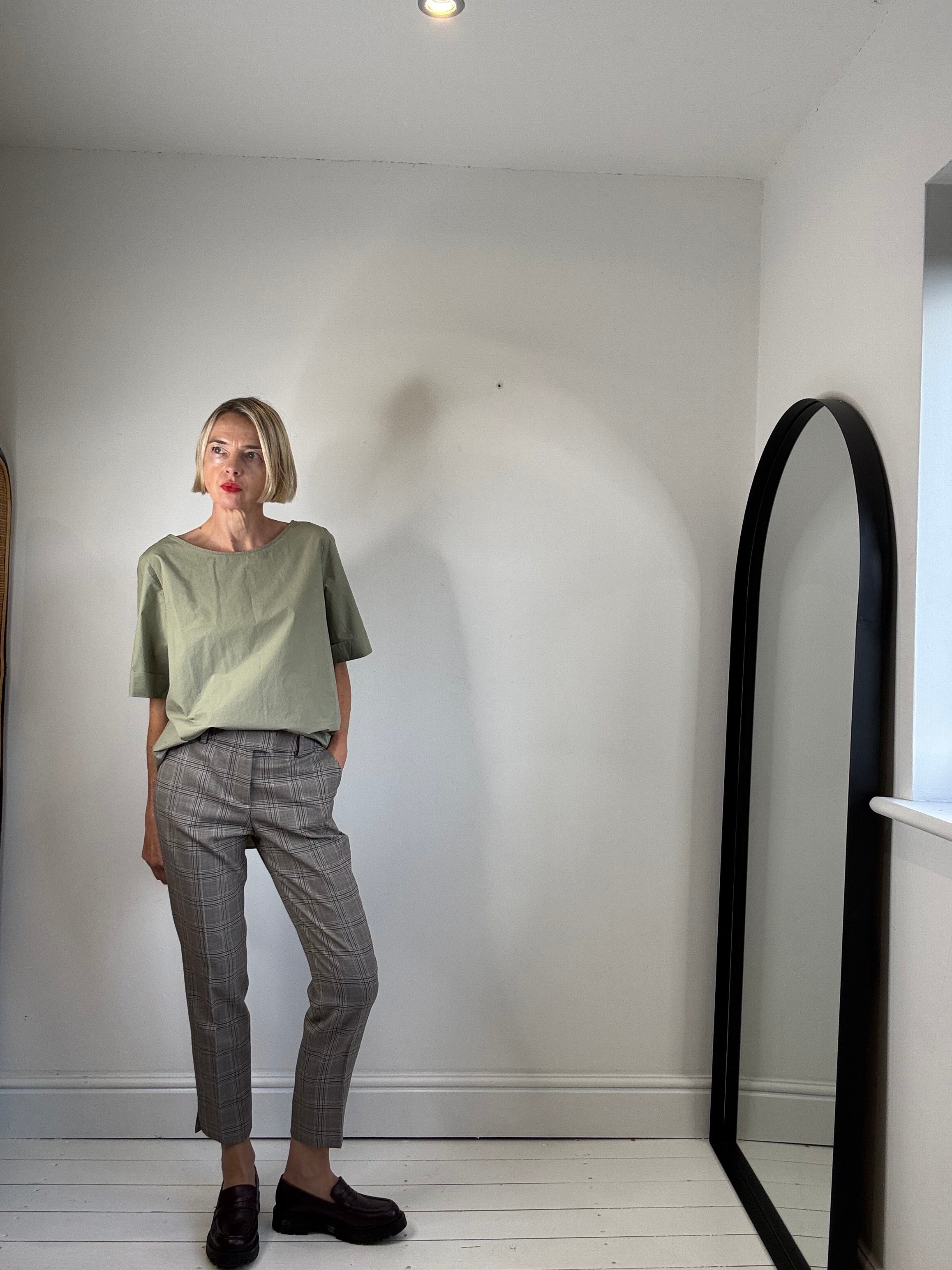 CEFINN wool check trouser