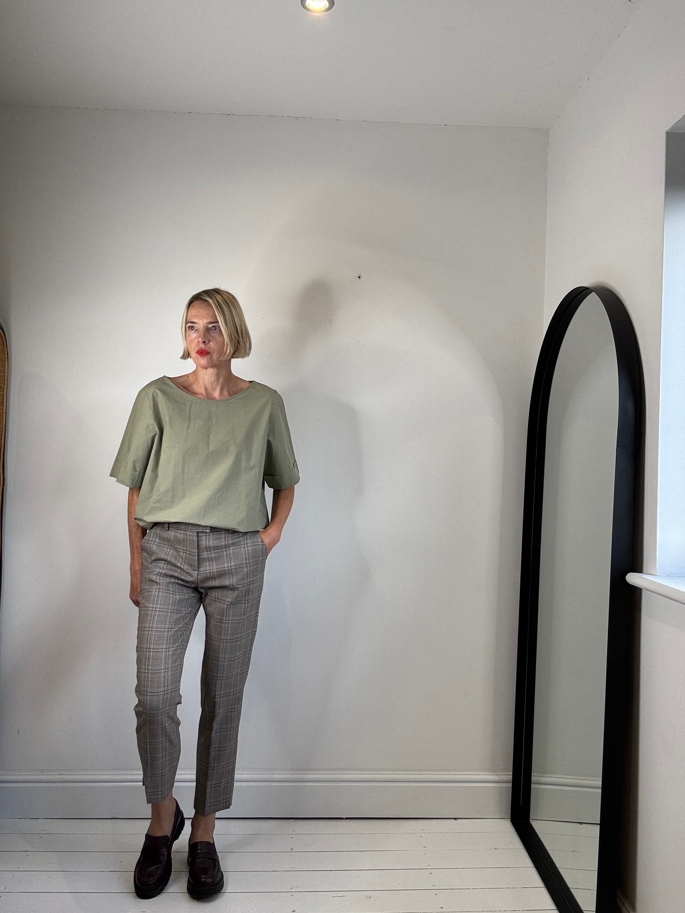 CEFINN wool check trouser