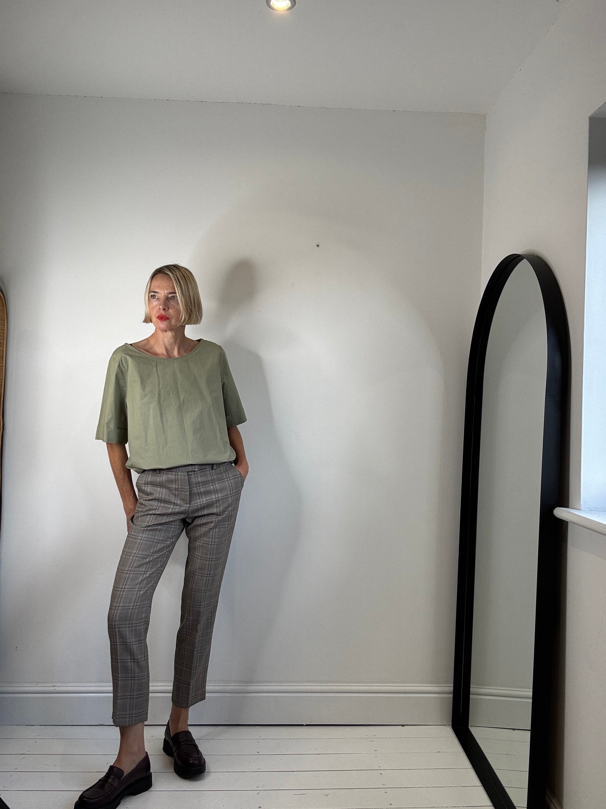 CEFINN wool check trouser