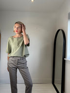 CEFINN wool check trouser