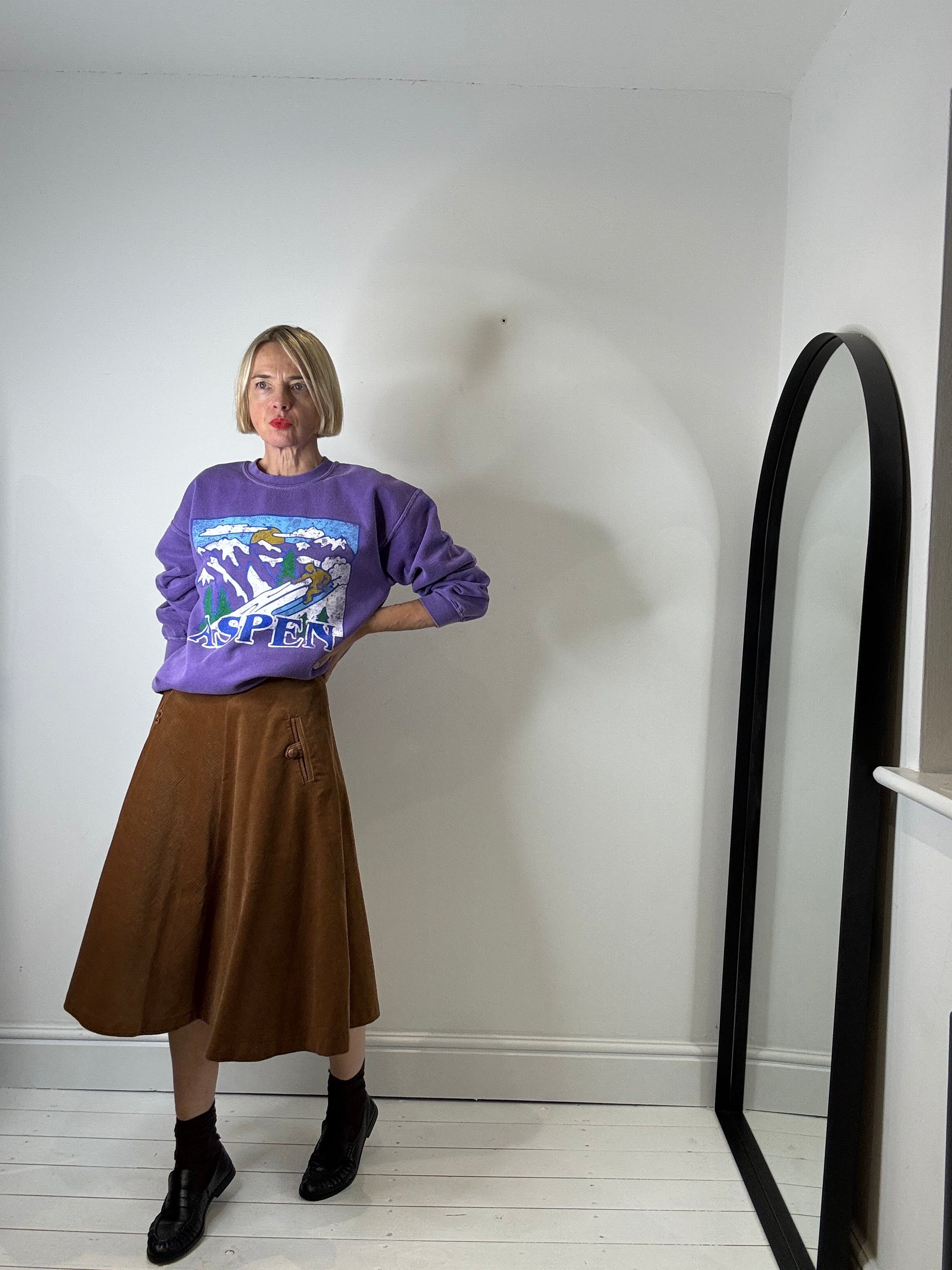 VINTAGE corduroy circle skirt