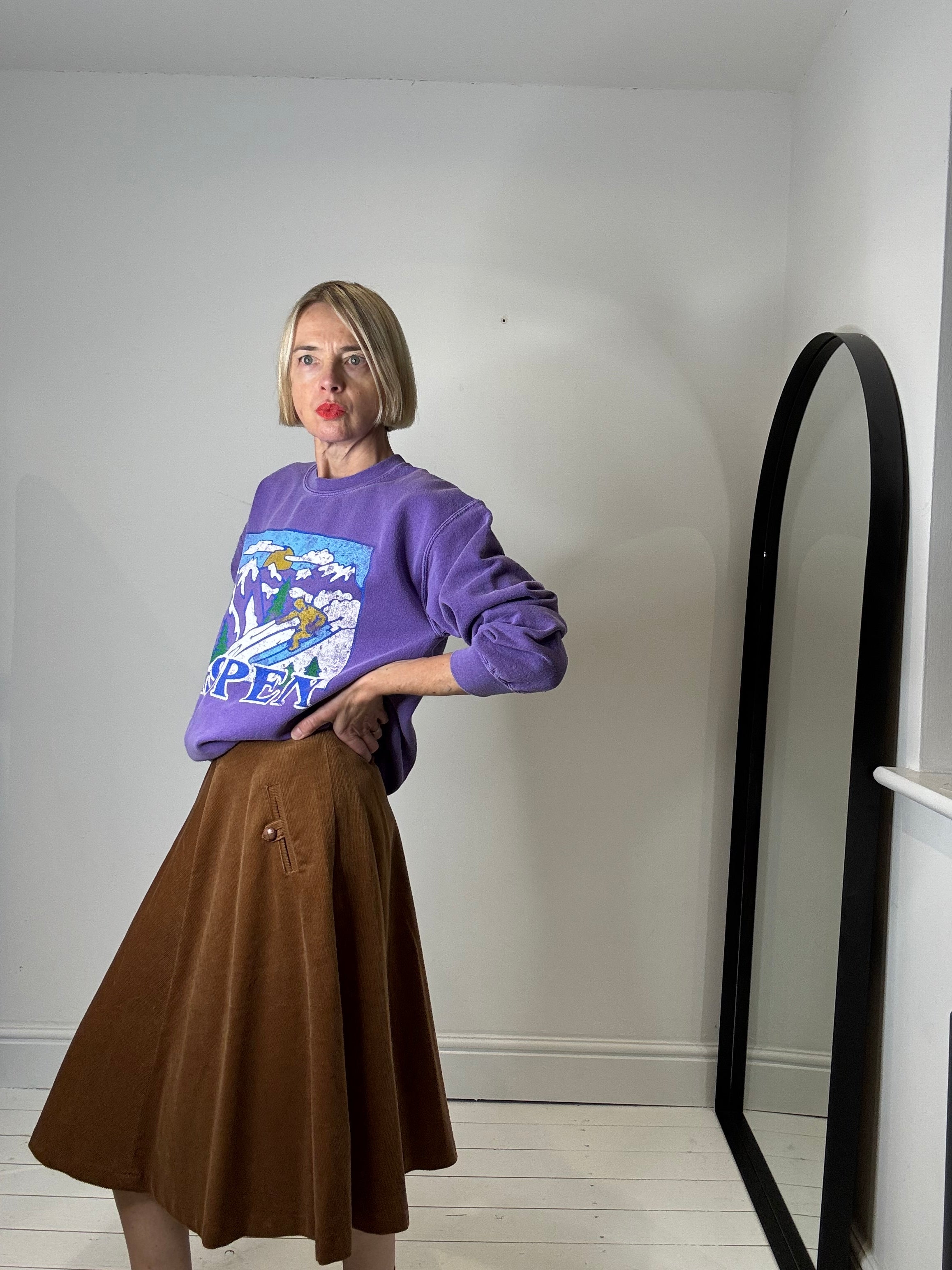 VINTAGE corduroy circle skirt