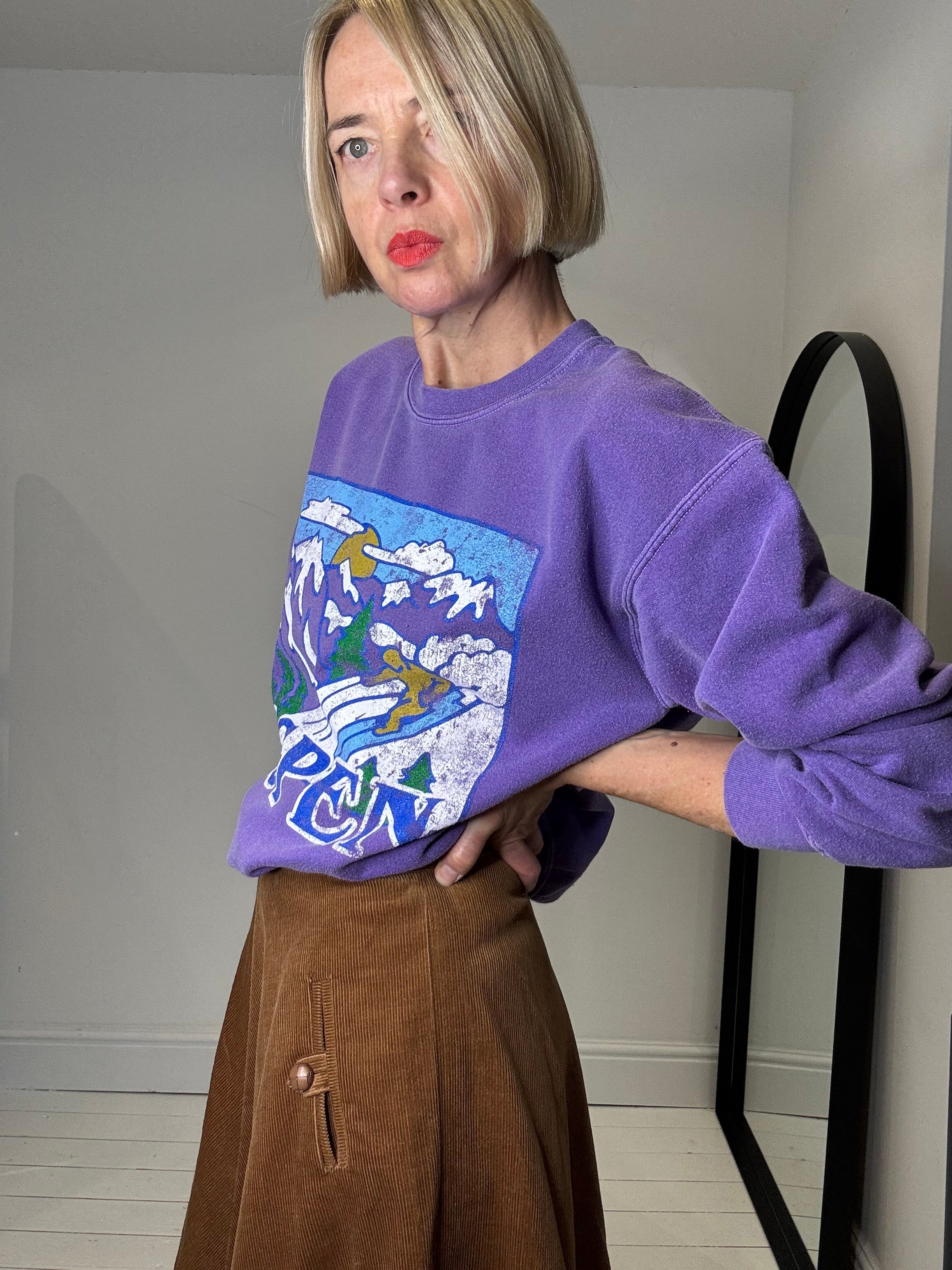 VINTAGE corduroy circle skirt