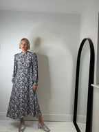 Mono print midi dress