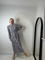 Mono print midi dress