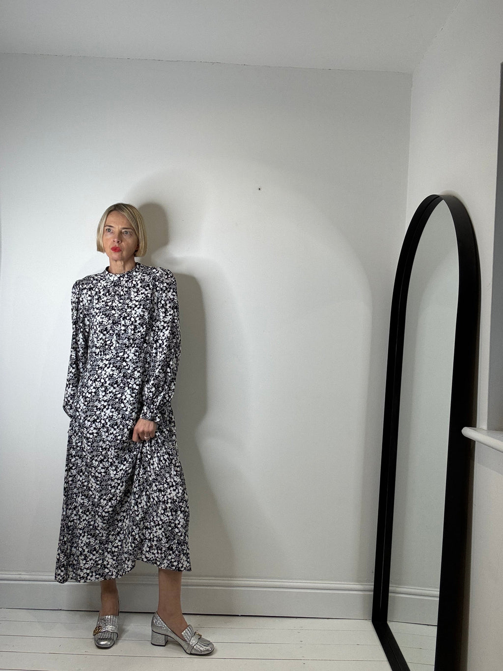Mono floral print midi dress