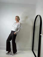 Spot frill detail blouse