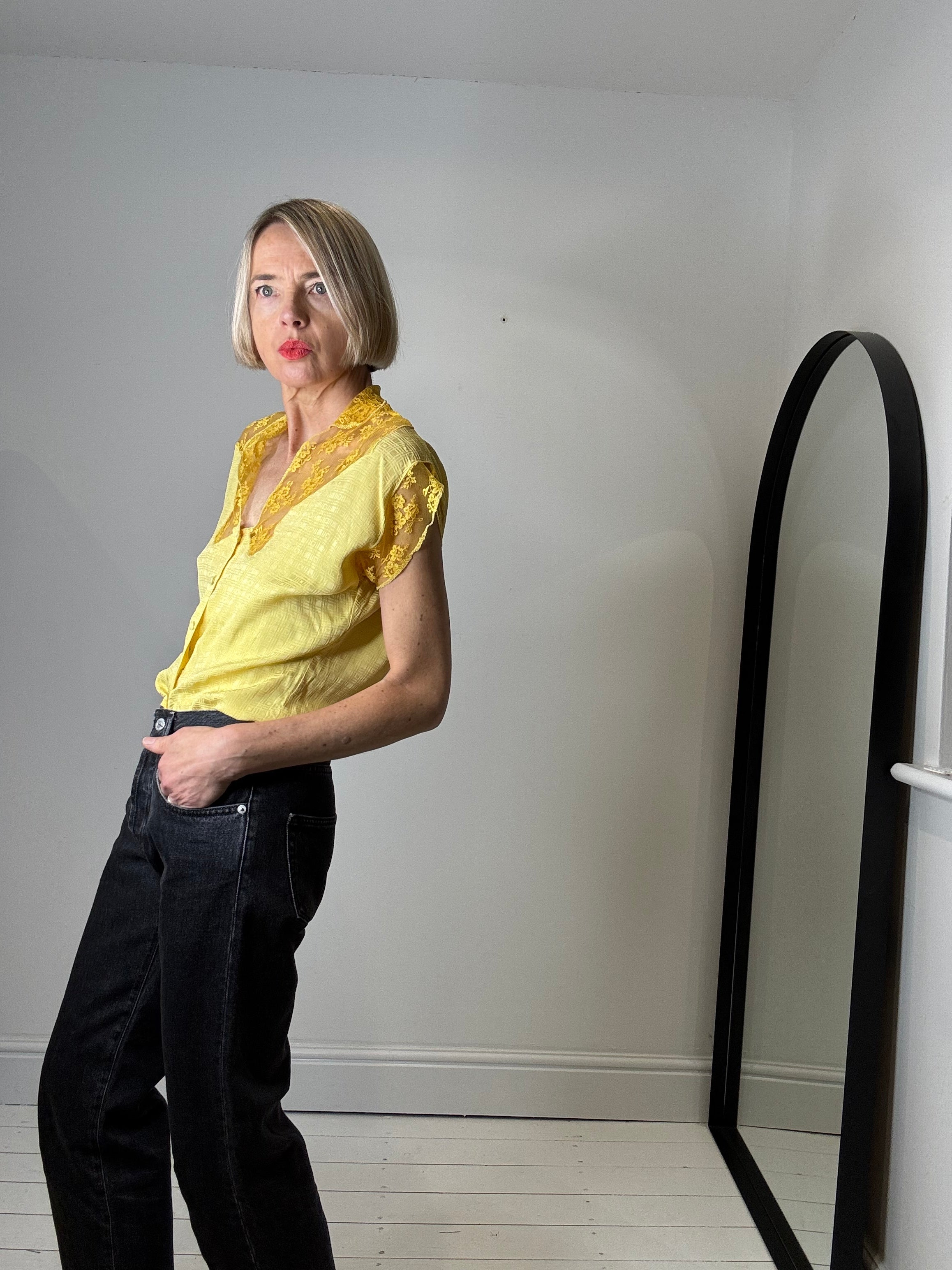 VINTAGE jacquard blouse