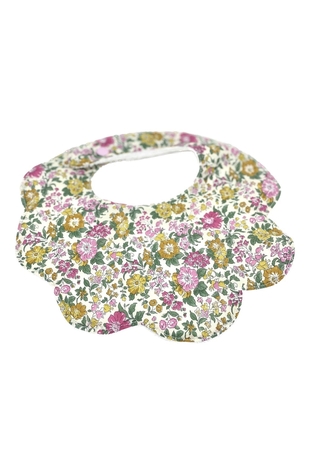 Liberty scalloped baby teething bib