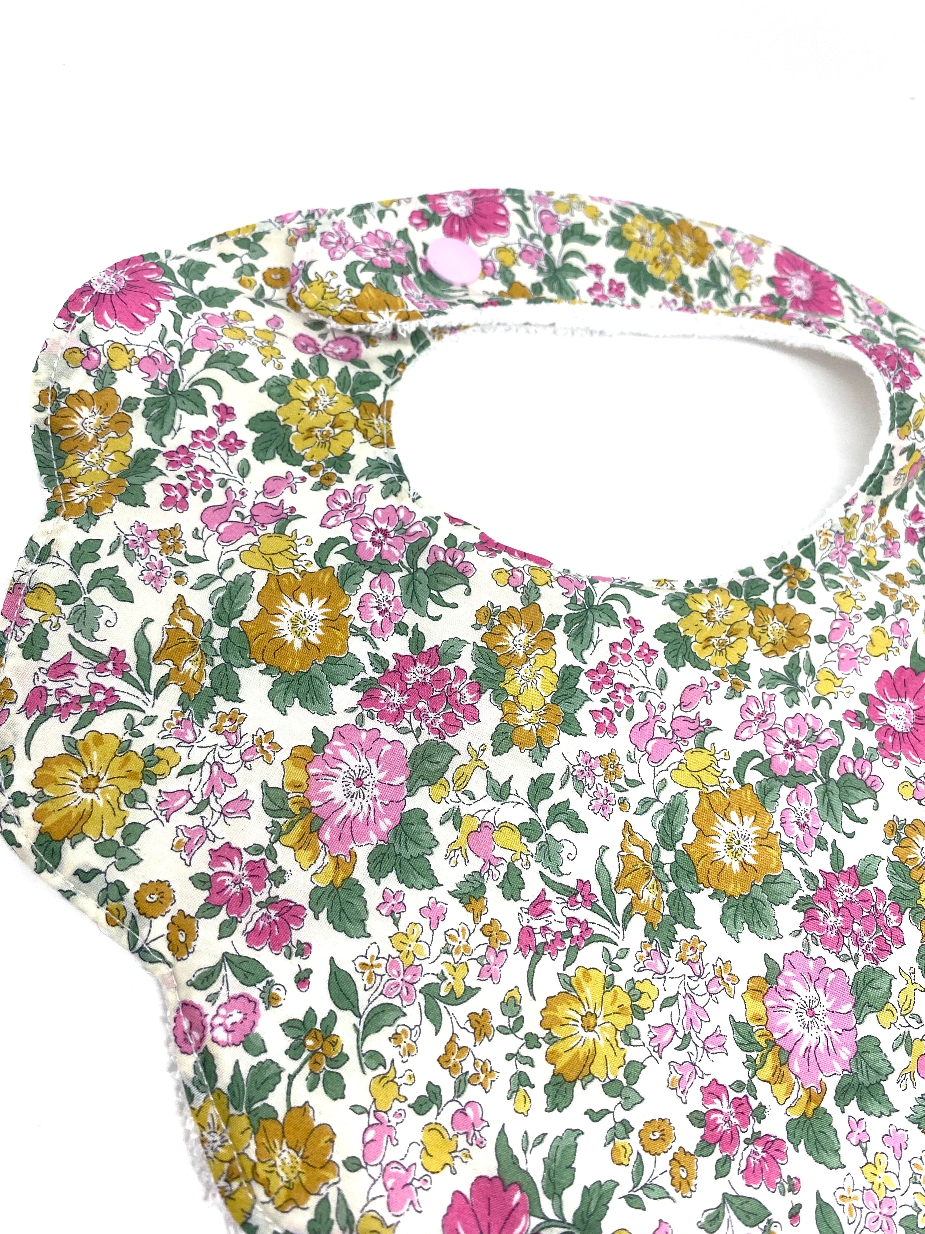 Liberty scalloped baby teething bib