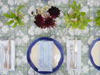 IN BLOOM BLUE hand block printed tablecloth
