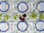 IN BLOOM BLUE hand block printed tablecloth