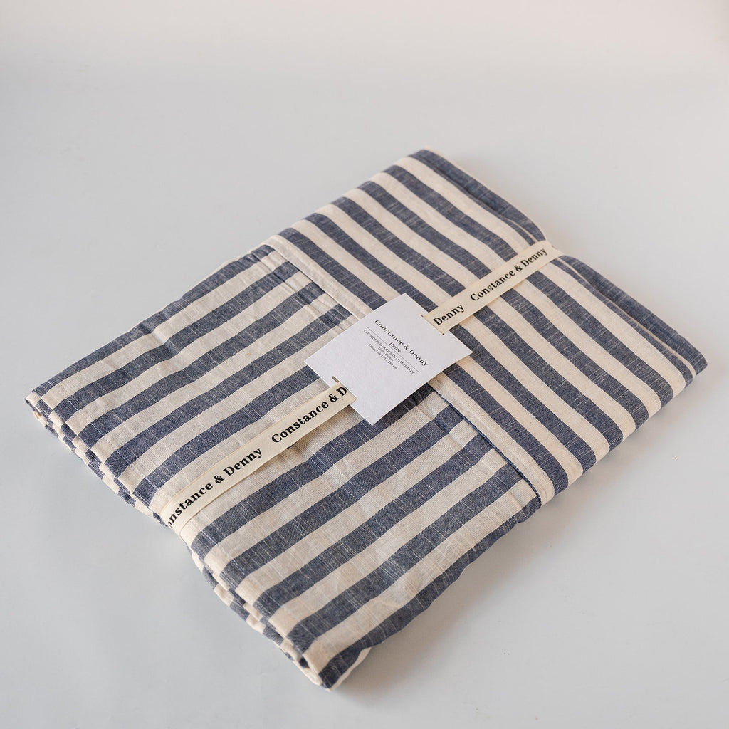 NEW WOVEN CLAY STRIPE TABLECLOTH – 100% Cotton