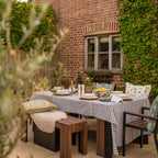 NEW WOVEN CLAY STRIPE TABLECLOTH – 100% Cotton